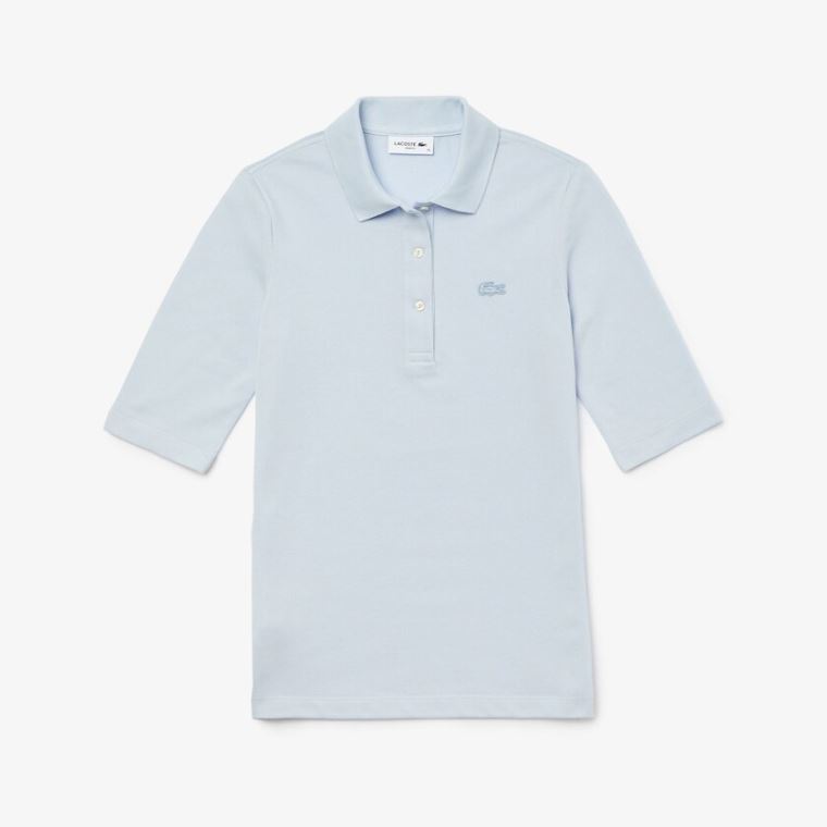 Lacoste Slim Fit Supple Algodão Polo Luz Azuis | 54QUiqIs