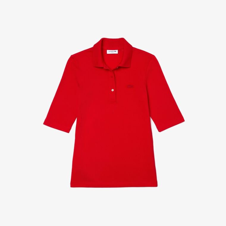 Lacoste Slim Fit Supple Algodão Polo Vermelhas | 0klYUH7C