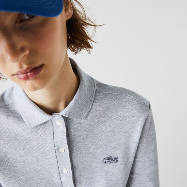 Lacoste Slim Stretch Piqué Polo Shirt Cinzentas | VsrlgfHs