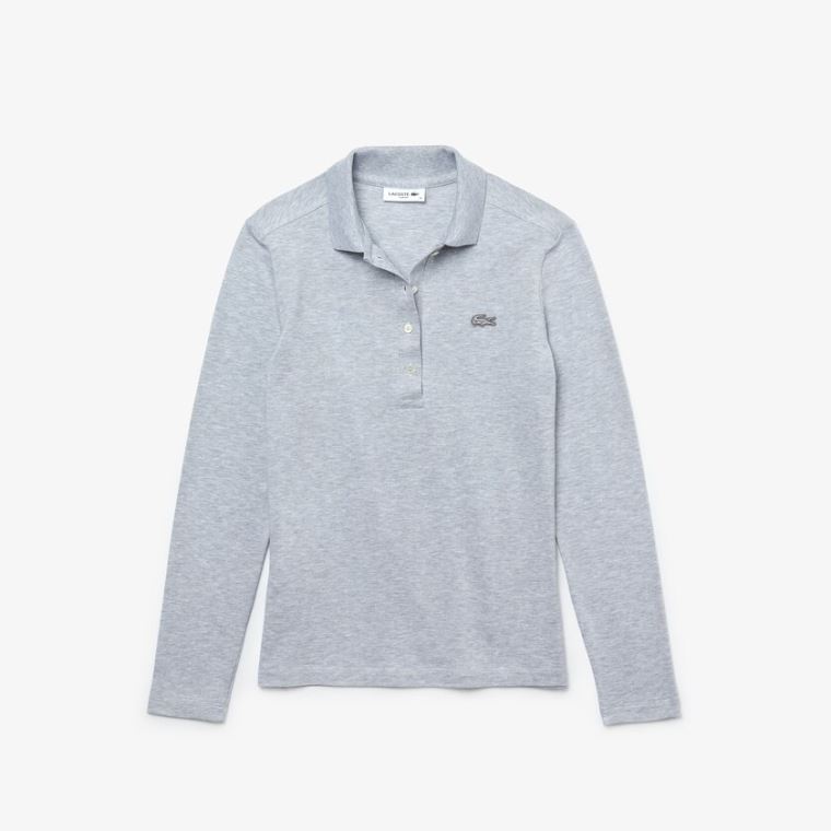 Lacoste Slim Stretch Piqué Polo Shirt Cinzentas | VsrlgfHs