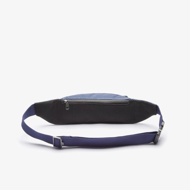 Lacoste Soft Mate Matte Full-Grain Couro Zippered Fanny Pack Azuis Escuro | K0ig5Ccw