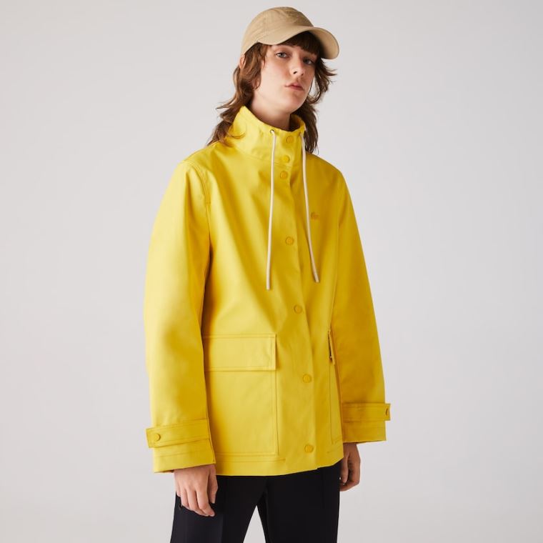 Lacoste Stand-Up Collar Algodão Parka Amarelas Bege | dt1eRC15