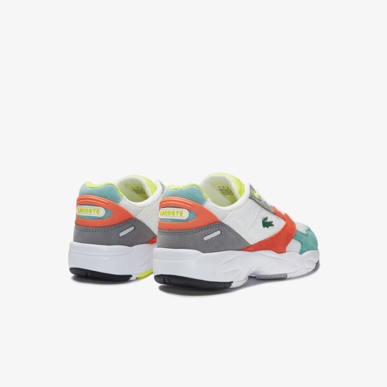 Lacoste Storm 96 LO Mesh and Couro Sneakers Laranja Luz Verdes | UO5CeXzq