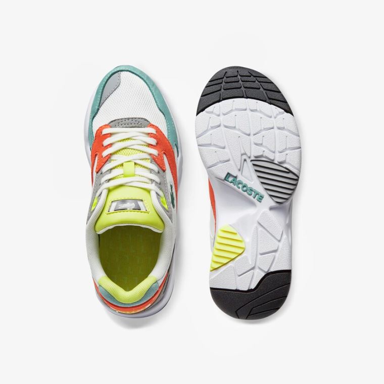 Lacoste Storm 96 LO Mesh and Couro Sneakers Laranja Luz Verdes | UO5CeXzq