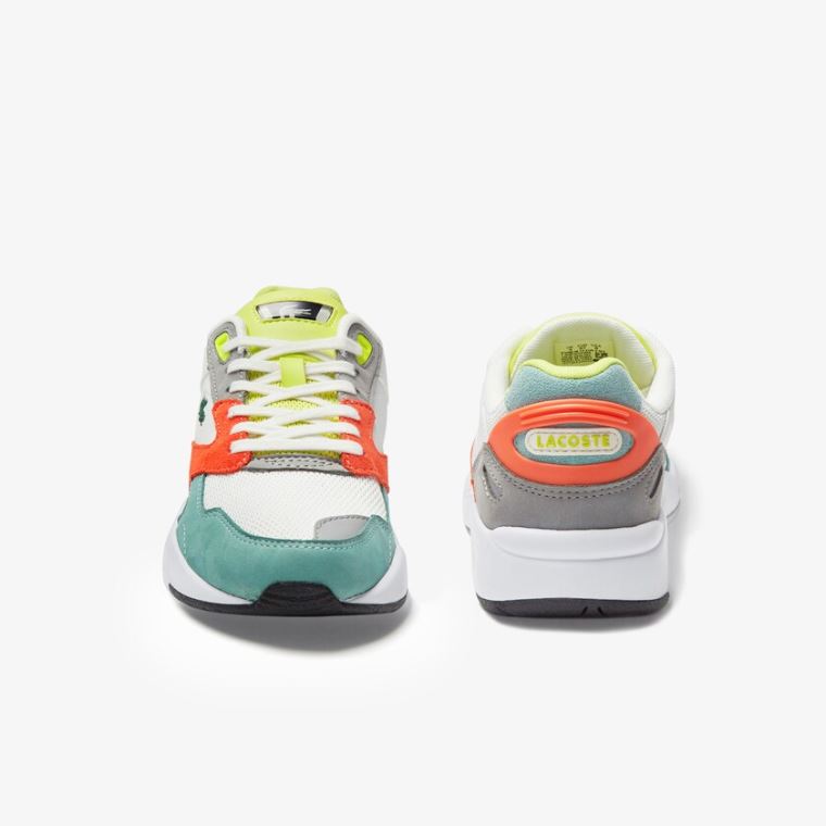 Lacoste Storm 96 LO Mesh and Couro Sneakers Laranja Luz Verdes | UO5CeXzq