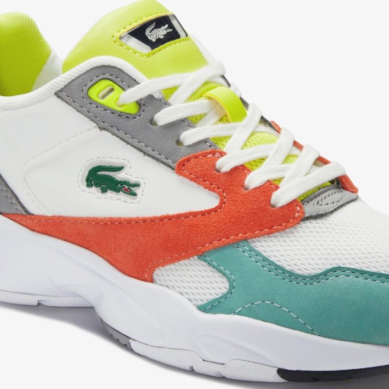 Lacoste Storm 96 LO Mesh and Couro Sneakers Laranja Luz Verdes | UO5CeXzq