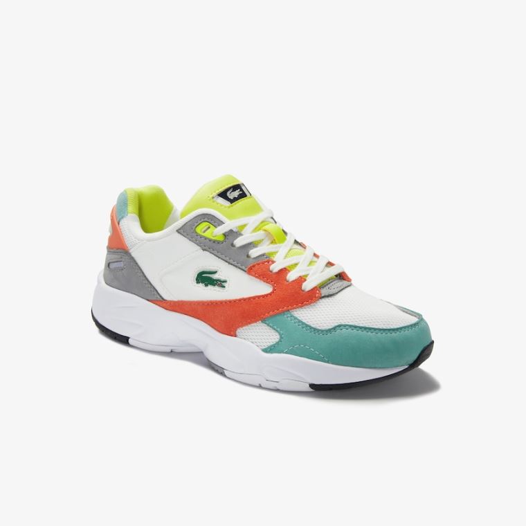 Lacoste Storm 96 LO Mesh and Couro Sneakers Laranja Luz Verdes | UO5CeXzq