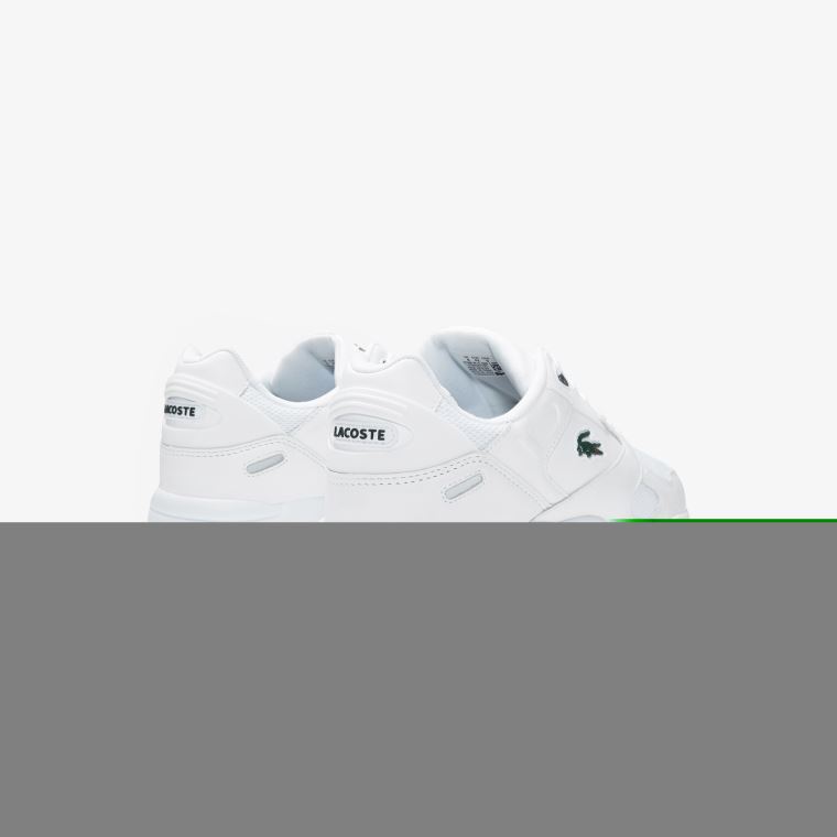 Lacoste Storm 96 LO Texteis and Couro Sneakers Branco Verdes Escuro | GjAtsESt