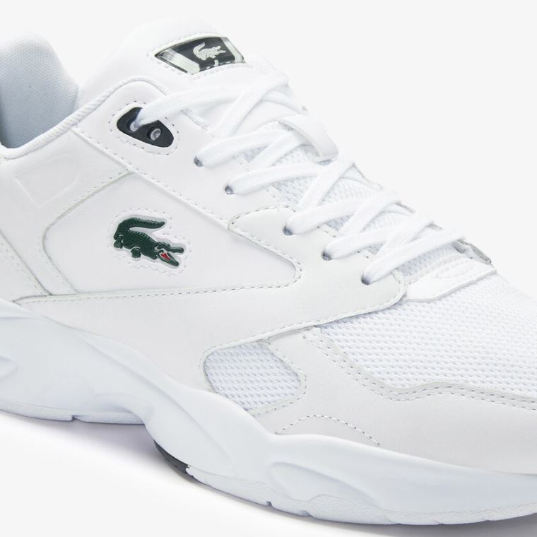 Lacoste Storm 96 LO Texteis and Couro Sneakers Branco | WQuSg2fy