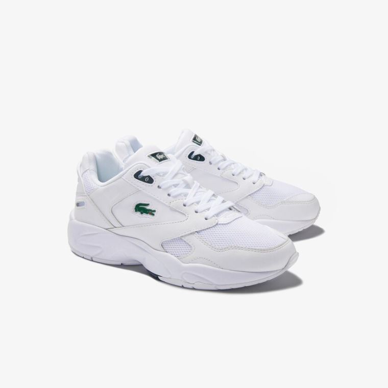 Lacoste Storm 96 LO Texteis and Couro Sneakers Branco | ehsmmSqs