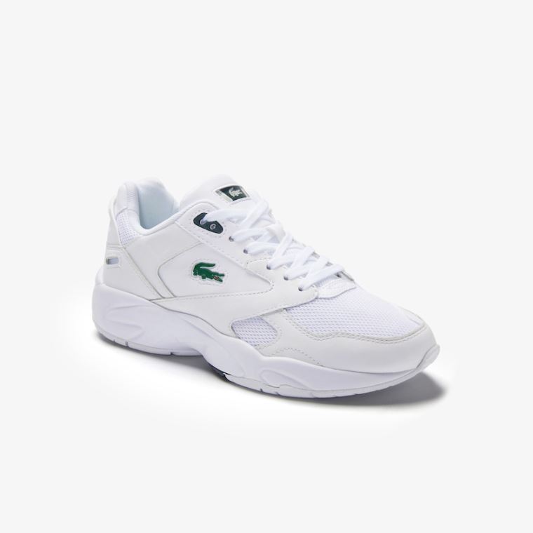 Lacoste Storm 96 LO Texteis and Couro Sneakers Branco | ehsmmSqs