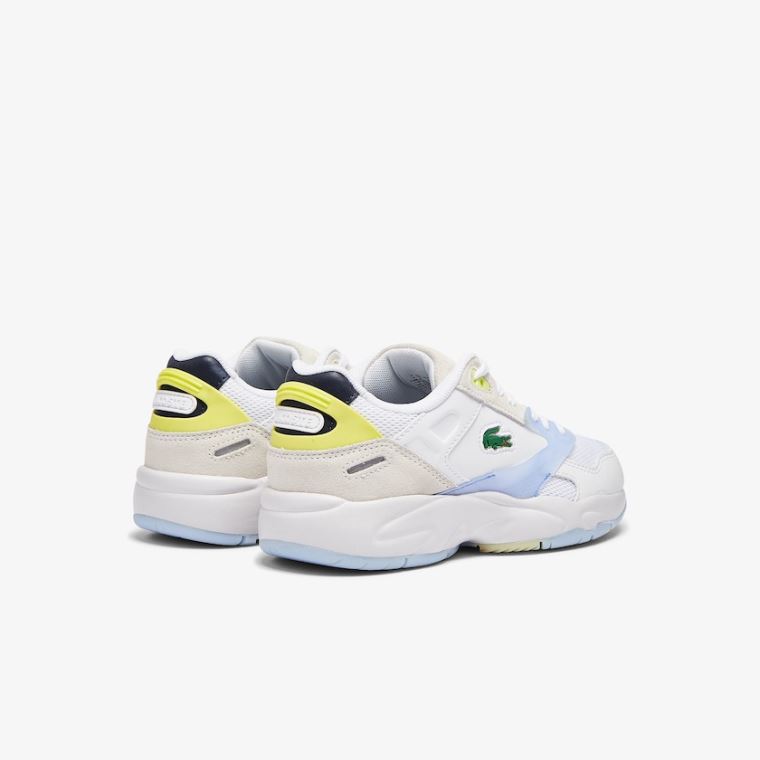 Lacoste Storm 96 LO Texteis and Couro Sneakers Branco Coral | k0elH60n