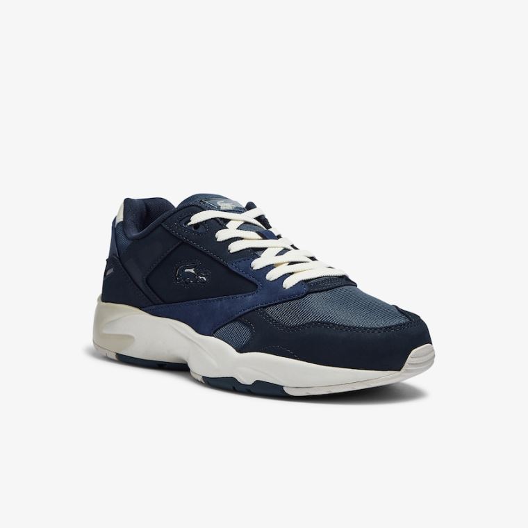 Lacoste Storm 96 Lo Nubuck Couro Sneakers Azul Marinho | L6439AoA