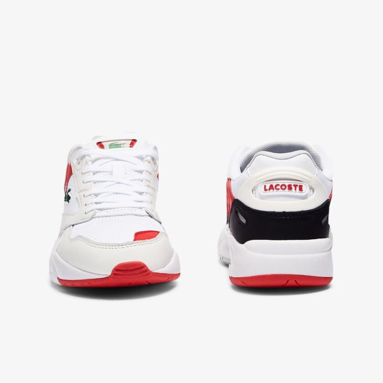 Lacoste Storm 96 Lo Sintético and Couro Sneakers Branco Vermelhas | MxPr9rxC