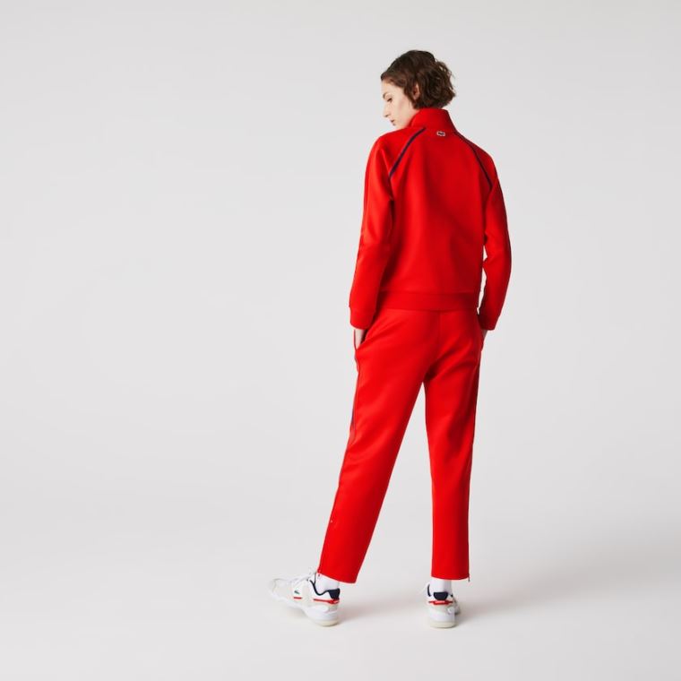 Lacoste Straight Cut Contrast Bands Tracksuit Pants Vermelhas Azuis Vermelhas | VLjHsU7s