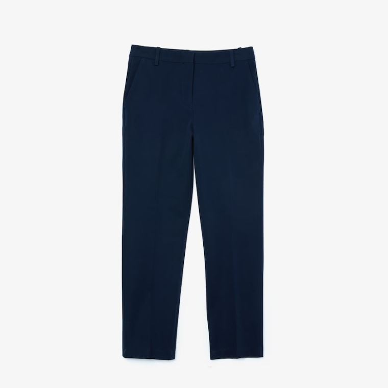 Lacoste Stretch Algodão Calça Chino Azul Marinho Azuis | zPB38HFV