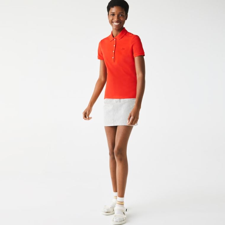 Lacoste Stretch Algodão Piqué Polo Shirt Vermelhas | 8dPaQaXf