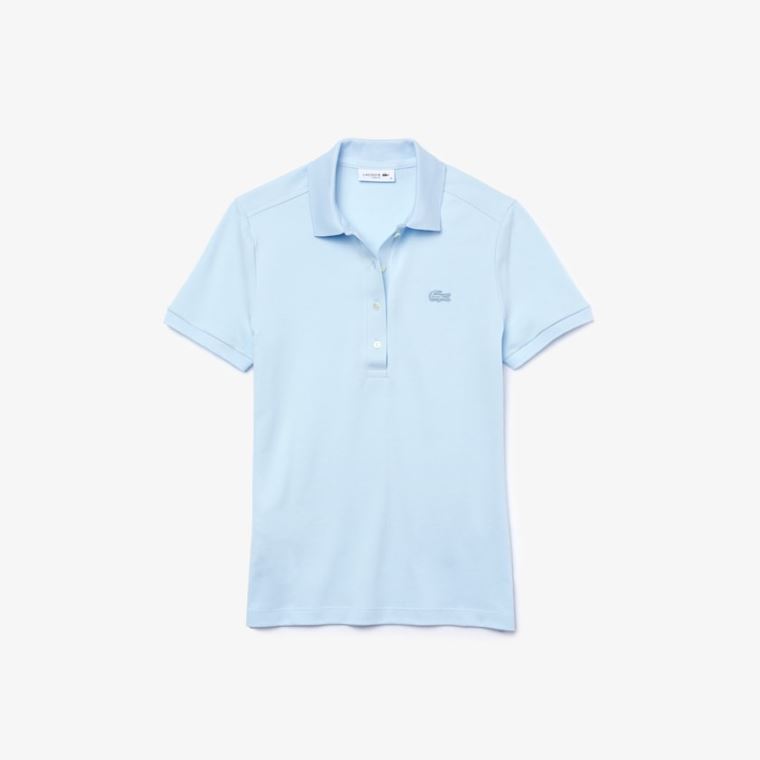 Lacoste Stretch Algodão Piqué Polo Shirt Luz Azuis | B376TVSq