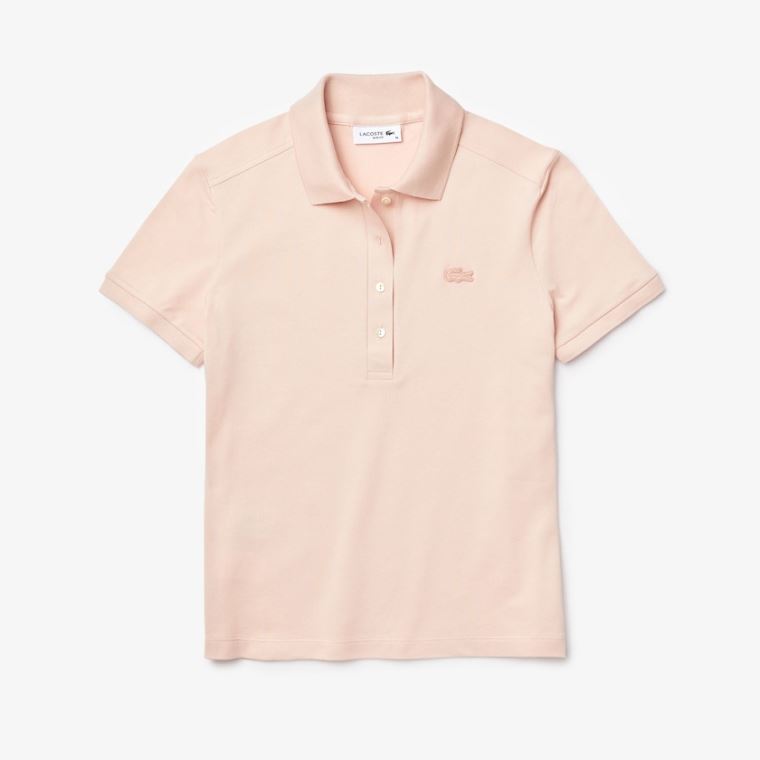 Lacoste Stretch Algodão Piqué Polo Shirt Luz Rosa | VmaedAW9