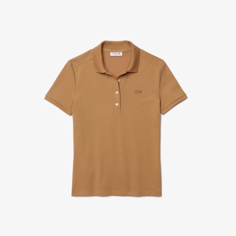 Lacoste Stretch Algodão Piqué Polo Shirt Bege | ibbk7JtT