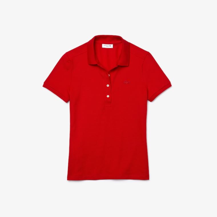 Lacoste Stretch Algodão Piqué Polo Shirt Vermelhas | y69kckLS