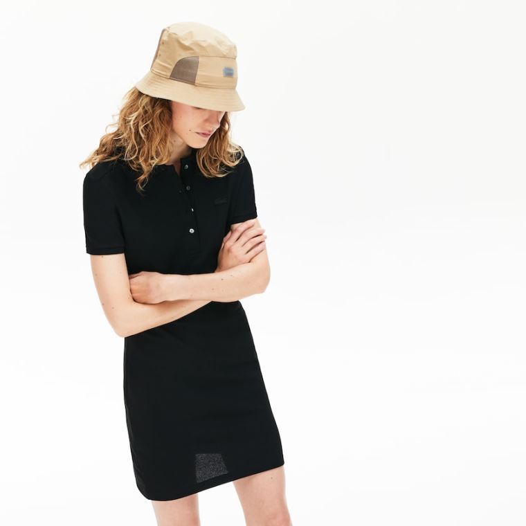 Lacoste Stretch Algodão Piqué Polo Vestidos Pretas | MlOffh54