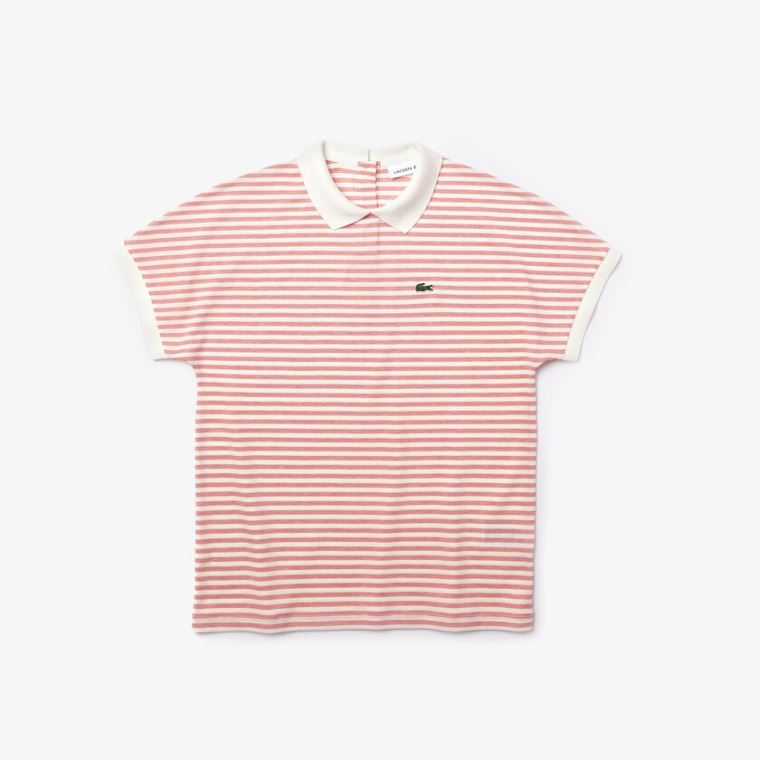 Lacoste Striped Polo Vermelhas Branco | R7VIqEha