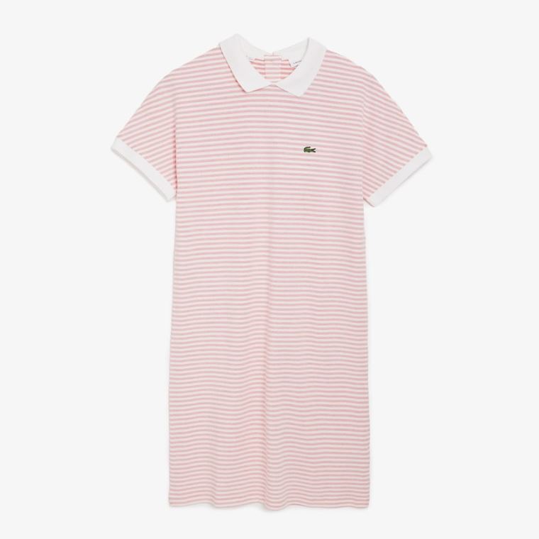 Lacoste Striped Polo Vestidos Vermelhas Branco | 6m7eZBbp