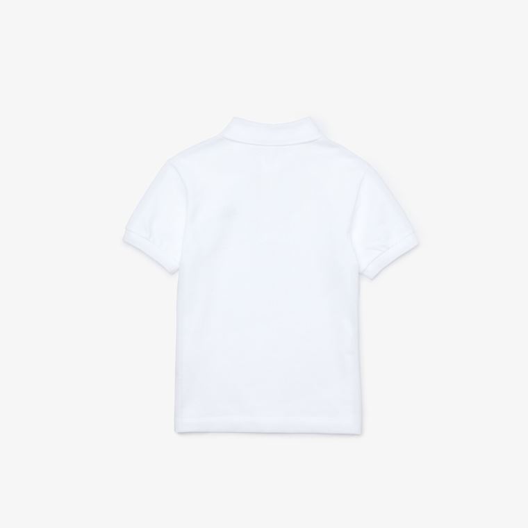 Lacoste Stylized Logo Algodão Petit Piqué Polo Branco | okb1HvAg