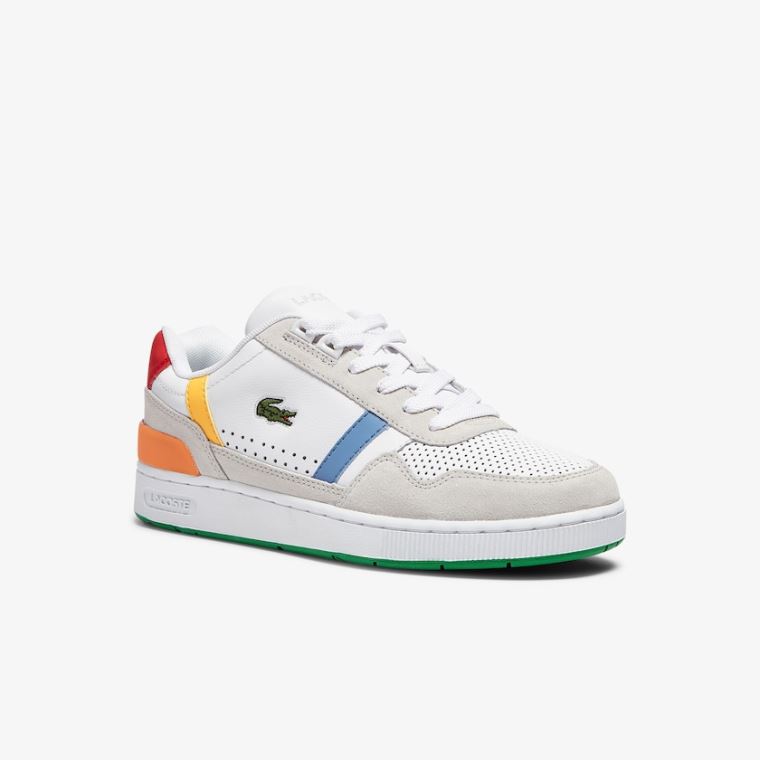 Lacoste T-Clip Couro x Polaroid Sneakers Branco Verdes | yKRDx73b