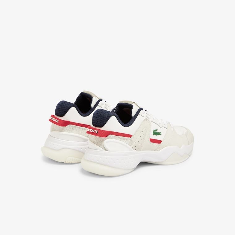 Lacoste T-Point Nubuck Couro Sneakers Branco Bege | 6WoBOUkL