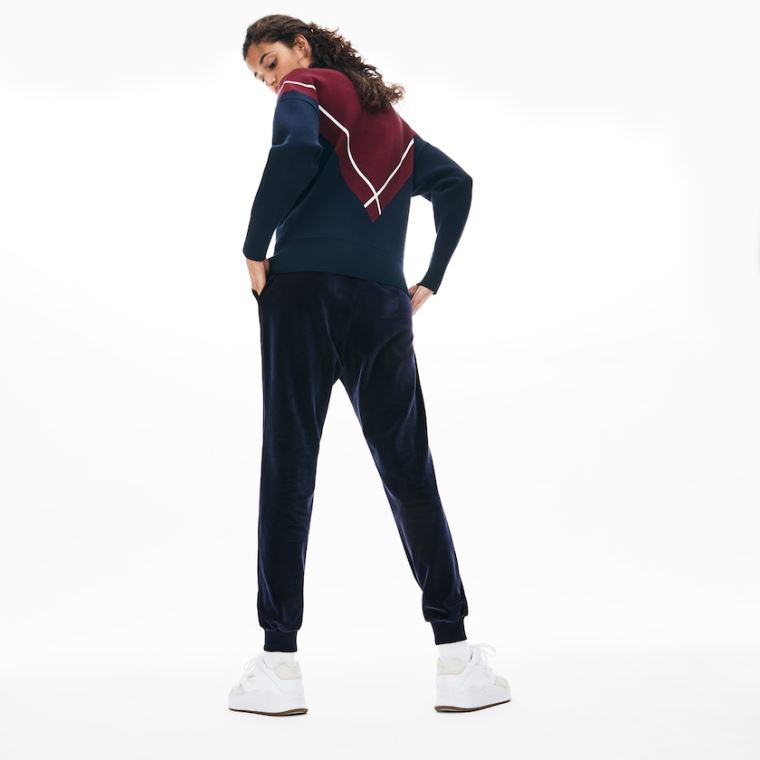 Lacoste Tapered Velour Terry Sweatpants Azul Marinho Azuis | vfj6G3zY