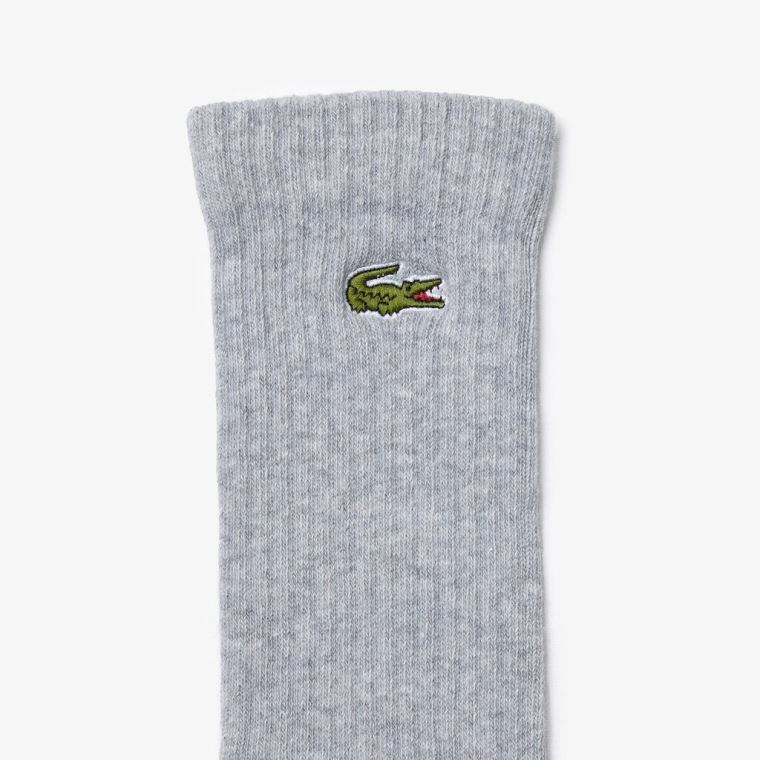 Lacoste Three-Pack Of SPORT High-Cut Algodão Socks Cinzentas Branco Pretas | wVNXdpeO