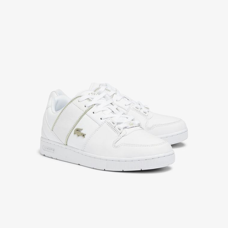 Lacoste Thrill Couro and Sintético Sneakers Branco | D8o87MlC