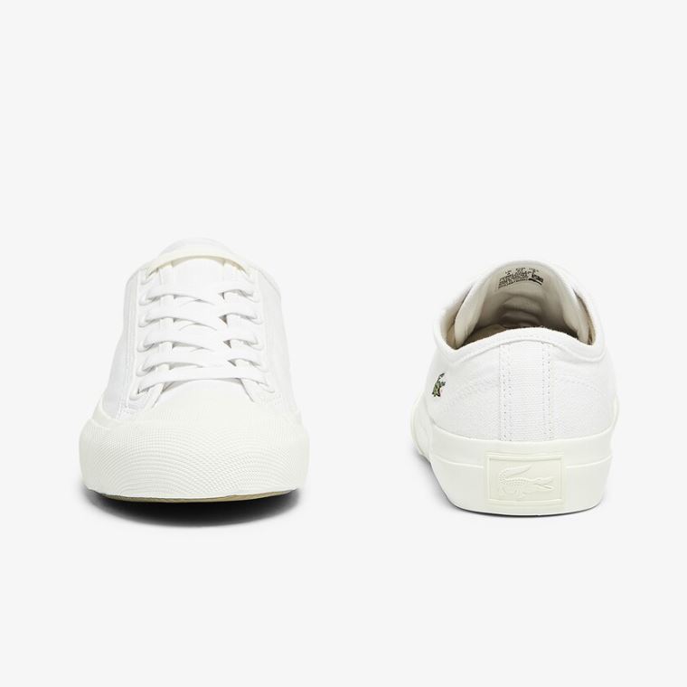 Lacoste Topskill Lona Sneakers Branco Branco | FfsDZEYY