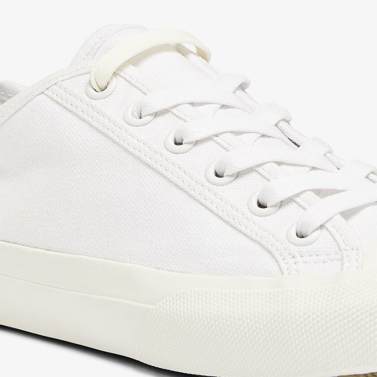 Lacoste Topskill Lona Sneakers Branco Branco | FfsDZEYY