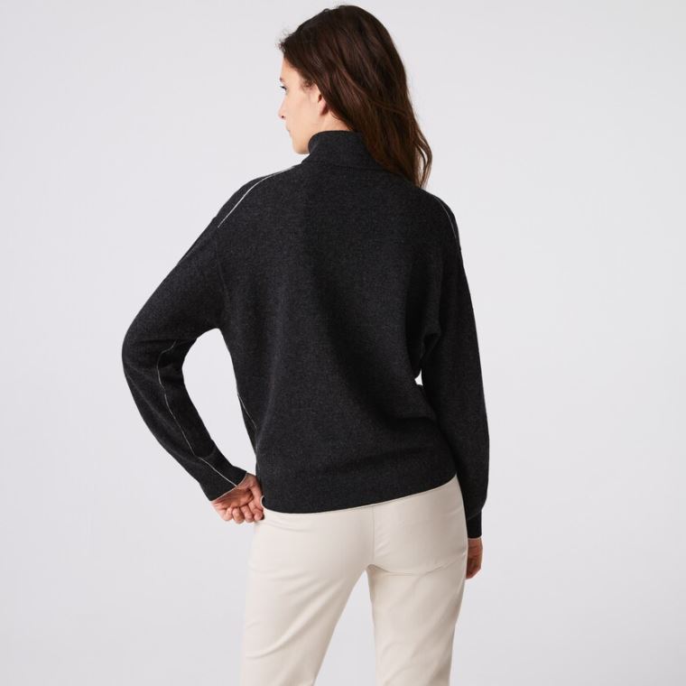 Lacoste Turtleneck Wool Moletom Cinzentas | 9oD14xDn