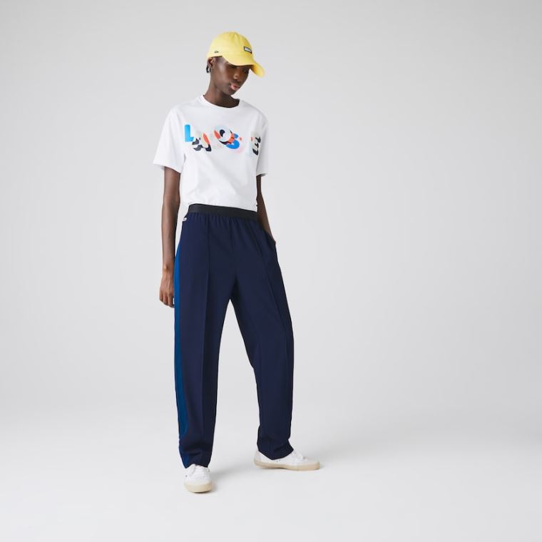 Lacoste Twill Flared Pants Azul Marinho Azuis Azuis | RsrZru0T