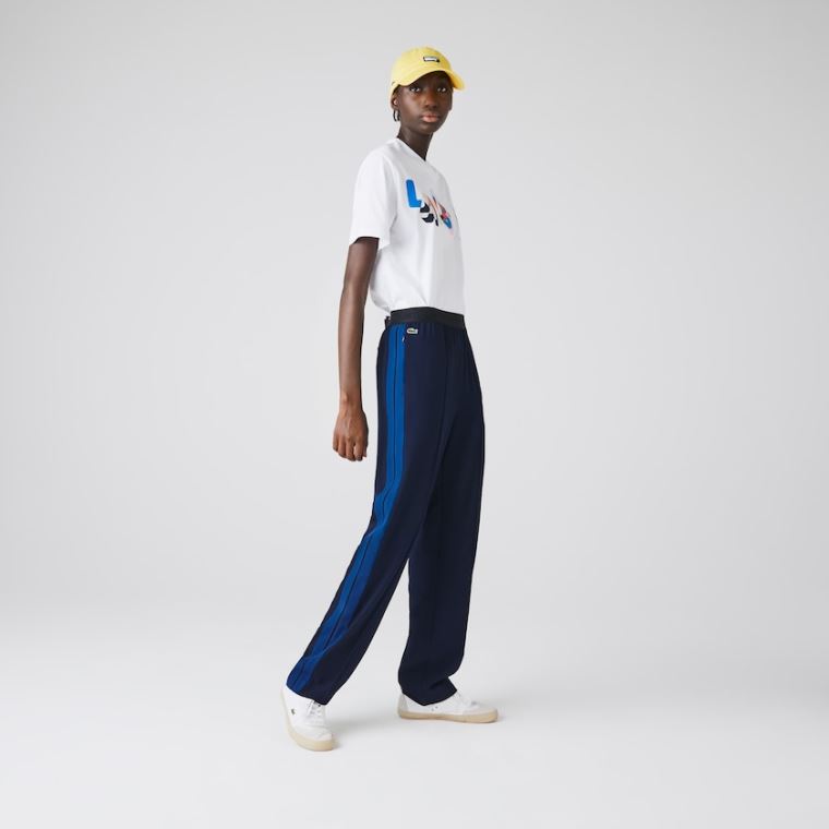 Lacoste Twill Flared Pants Azul Marinho Azuis Azuis | RsrZru0T