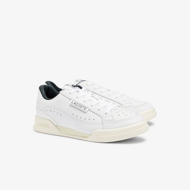 Lacoste Twin Serve Luxe Couro and Sintético Sneakers Branco | STiQzIzw