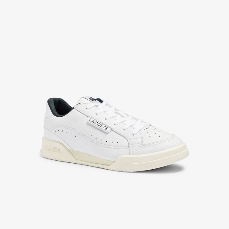 Lacoste Twin Serve Luxe Couro and Sintético Sneakers Branco | STiQzIzw