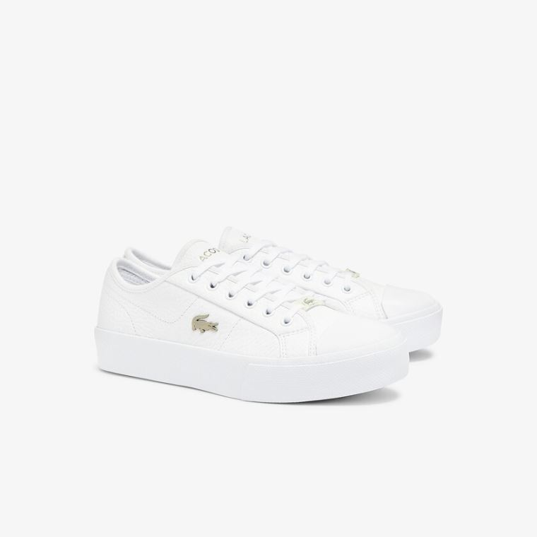 Lacoste Ziane Plus Grand Couro Sneakers Branco Branco | 20cbA55P