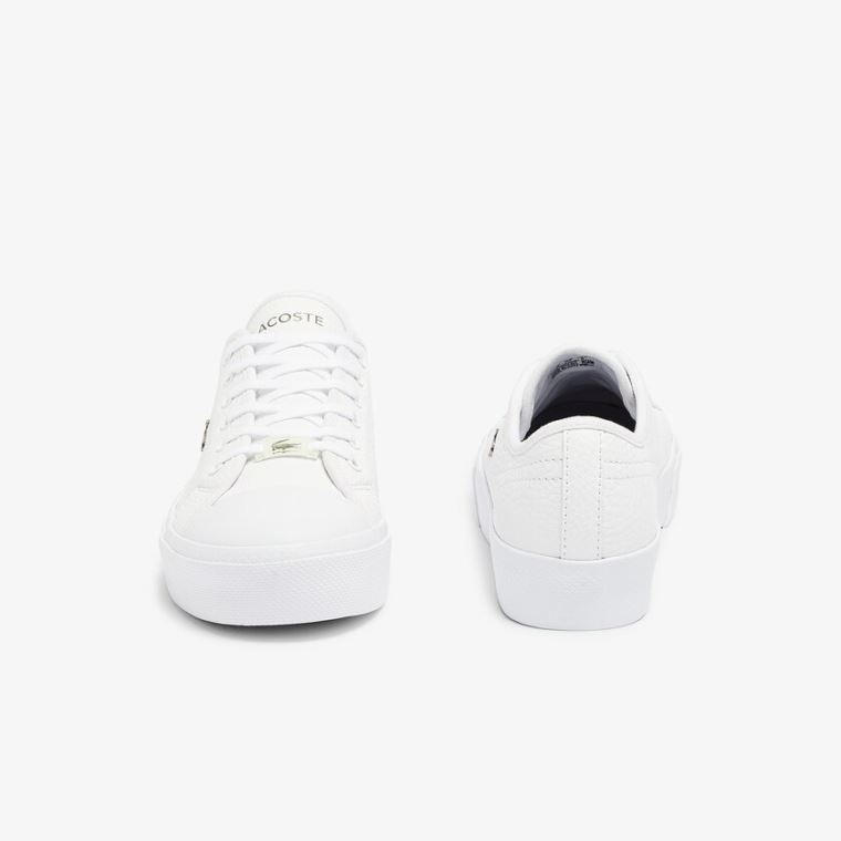 Lacoste Ziane Plus Grand Couro Sneakers Branco Branco | 20cbA55P