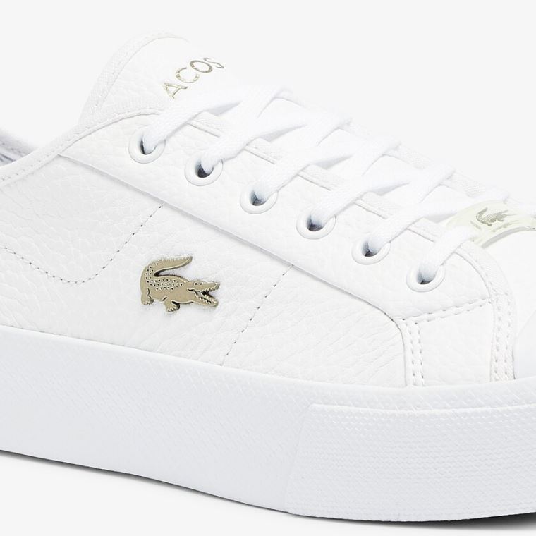 Lacoste Ziane Plus Grand Couro Sneakers Branco Branco | 20cbA55P