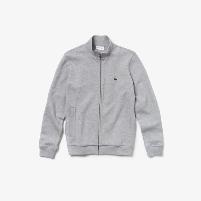 Lacoste Zip Fleece Sweatshirt Cinzentas | VYaFwUNR