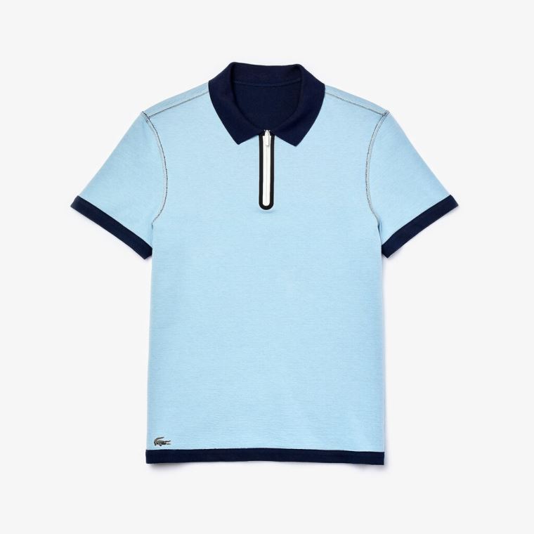 Lacoste Zippered Collar Regular Fit Reversible Piqué Polo Azul Marinho Azuis Azuis | pRoJtu8K