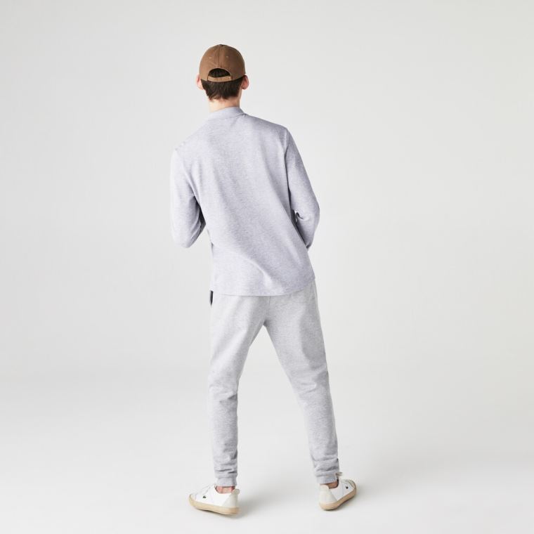 Lacoste classic fit long-sleeve Polo Shirt in marl petit piqué Cinzentas | NsKAGOuA