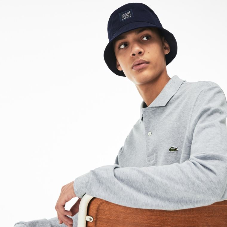 Lacoste classic fit long-sleeve Polo Shirt in marl petit piqué Cinzentas | NsKAGOuA