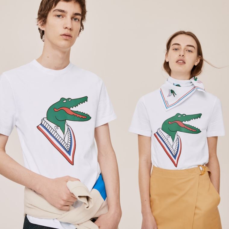 Lacoste x Jean-Michel Tixier Graphic T-shirt Branco Vermelhas | WsmU7FhH