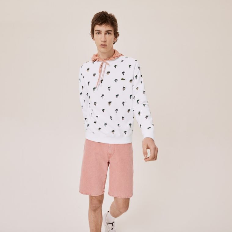 Lacoste x Jean-Michel Tixier Print Sweatshirt Branco | GElMZqm0